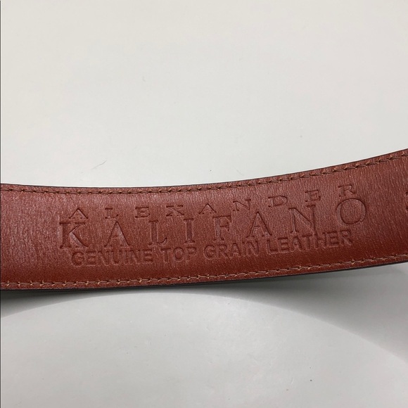 Alexander Kalifano Sterling Silver Belt Grain Leather sz 30  UNISEX Southwestern main image 10
